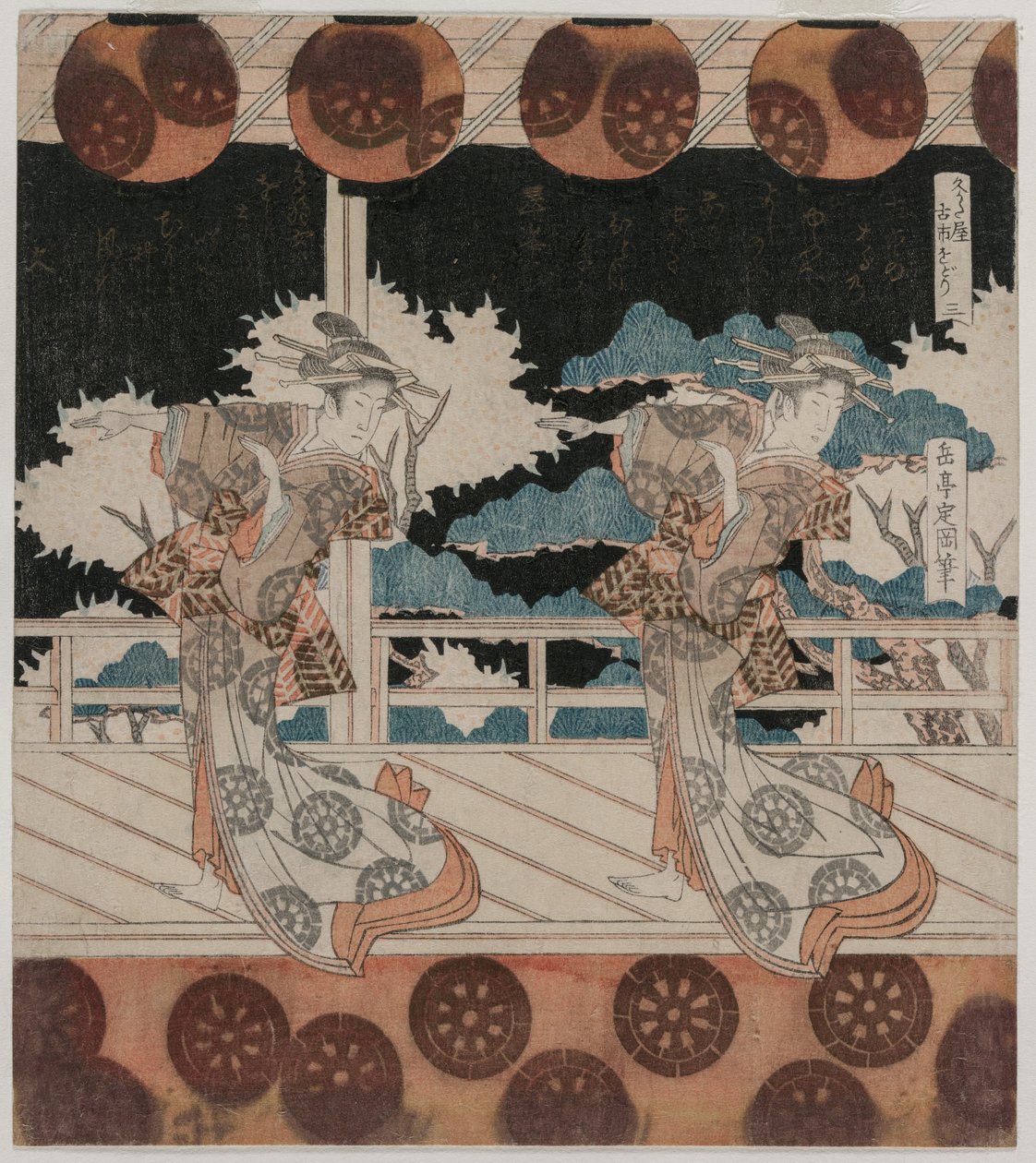 Dansen på Furuichi for Hisagataya-gruppen, midten av 1820-årene. av Yashima Gakutei