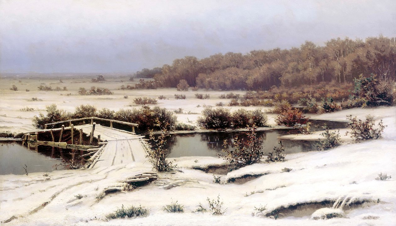 Tidlig snø, 1883. av Yefim Yefimovich Volkov