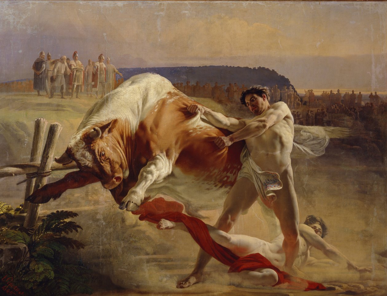 Styrkeprøven til Yan Usmovets, 1849 av Yevgraf Semyonovich Sorokin