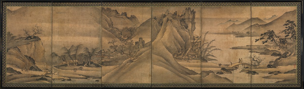 Landskap av de fire årstidene, tidlig på 1500-tallet. av Yi Sumun