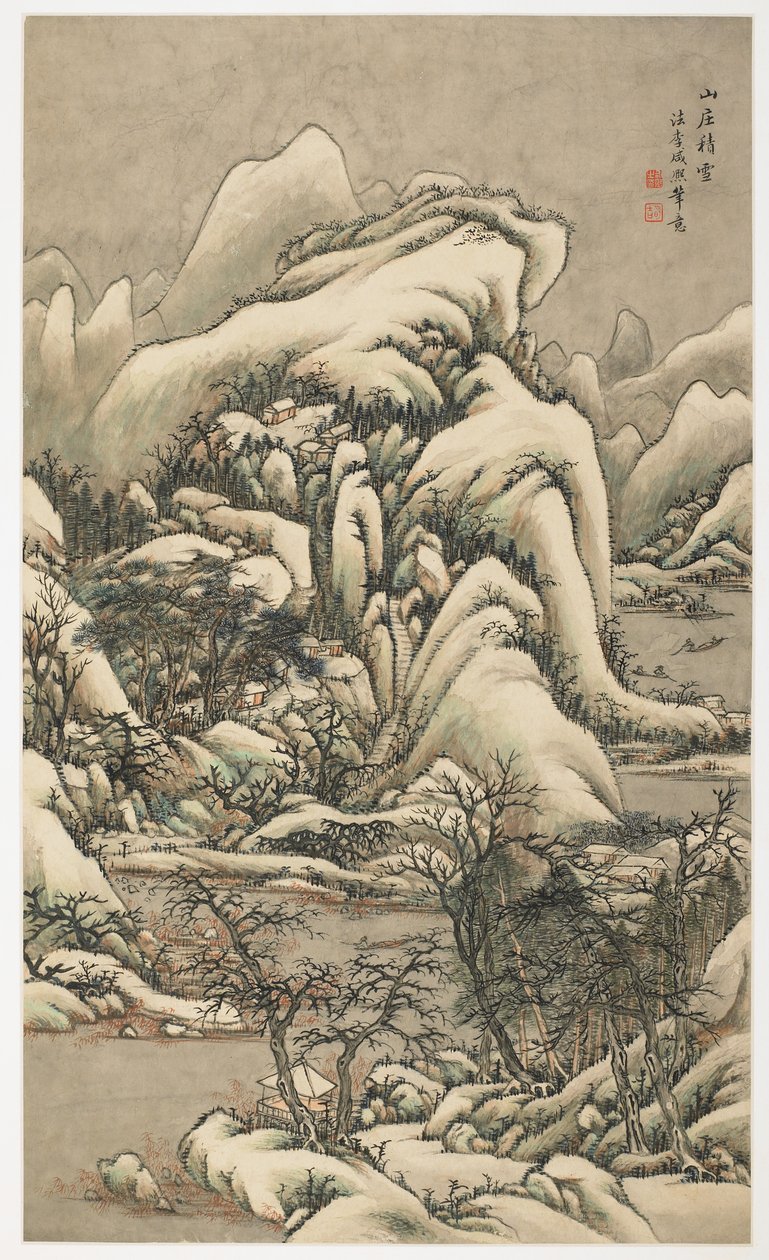 Snow in Mountain Villa, fra et album med 12 blader av Yongxi Jin
