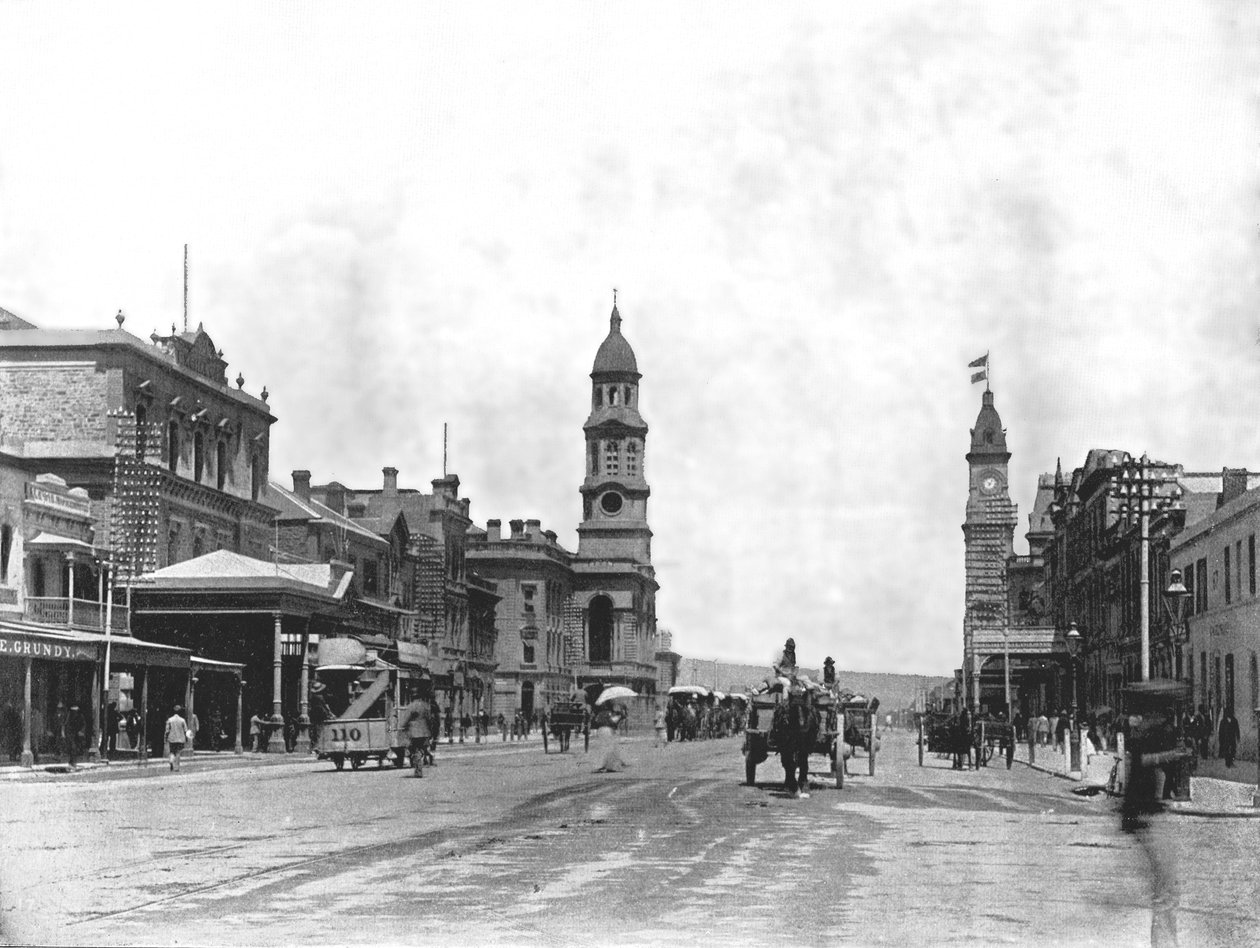 King William Street ser sørover, Adelaide, Australia, 1895. av York and Son