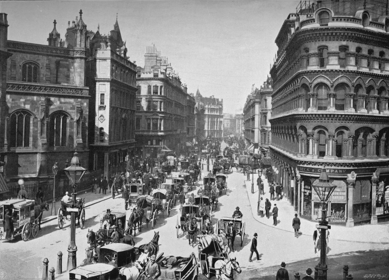 Queen Victoria Street, City of London, c1910 1911 av York and Son