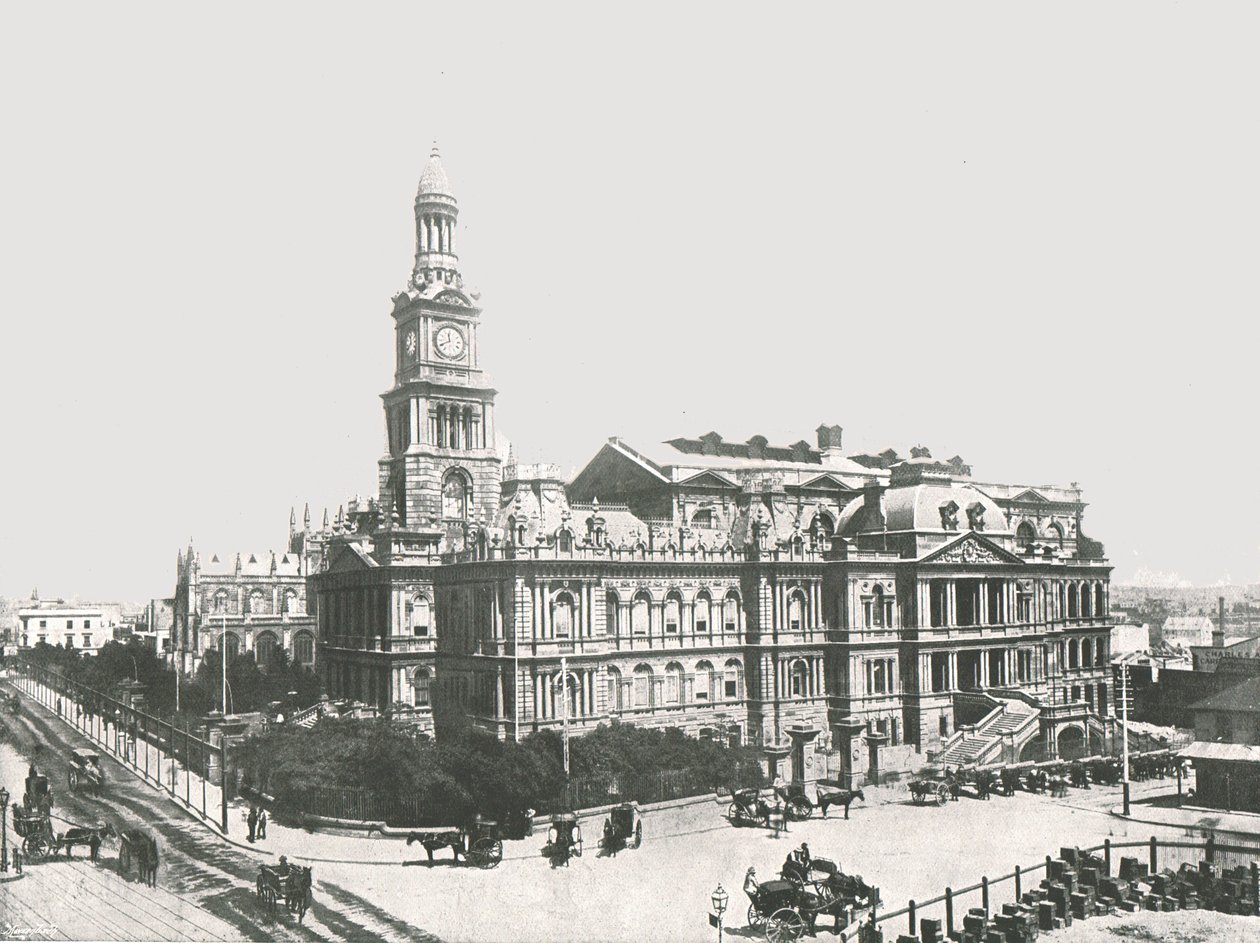 Det nye rådhuset, Sydney, Australia, 1895. av York and Son