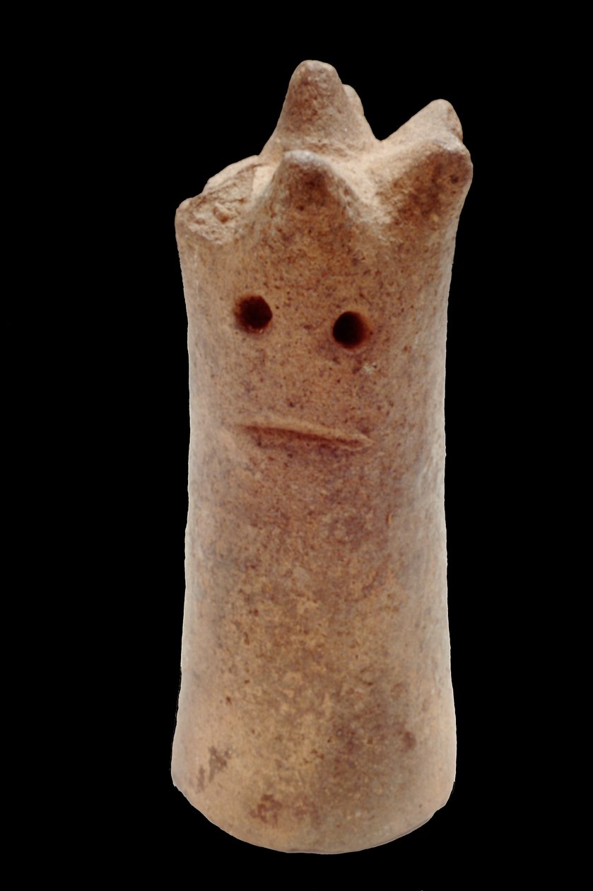 Sylindrisk menneskehode, fra Ife, 1100-1400-tallet (terrakotta) av Yoruba Culture