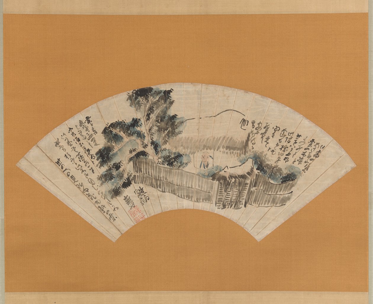 Scene fra The Narrow Road til Deep North Oku no hosomichi, ca. 1780. av Yosa Buson