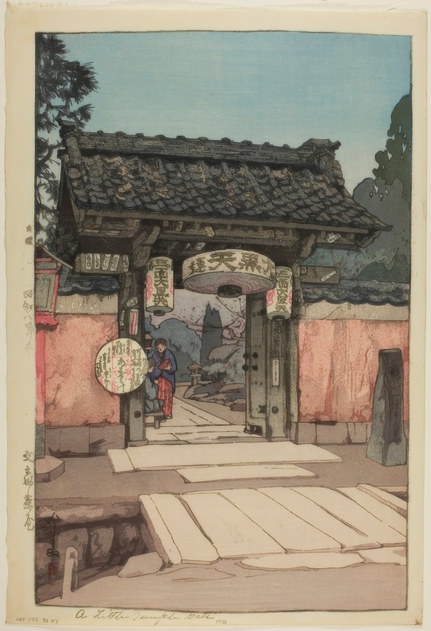 En liten tempelport av Yoshida Hiroshi