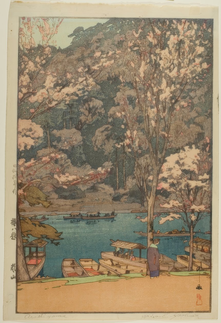Arashiyama, fra serien "Eight Scenes of Cherry Blossoms" av Yoshida Hiroshi