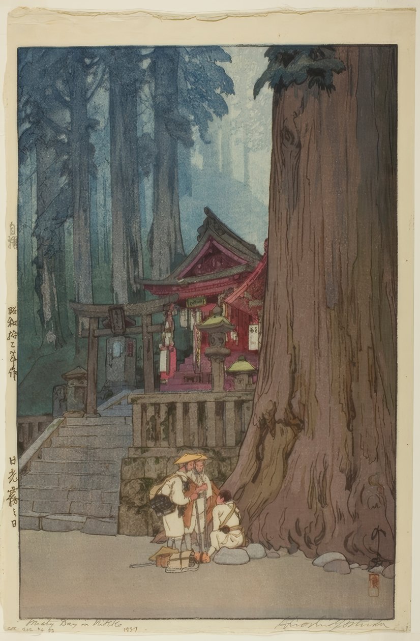 Tåket dag i Nikko av Yoshida Hiroshi