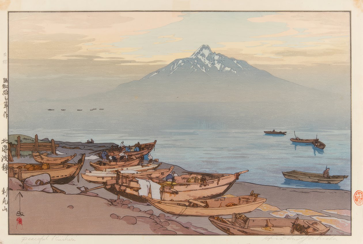 Rolige vann i Nordsjøen: Mount Rishiri av Yoshida Hiroshi