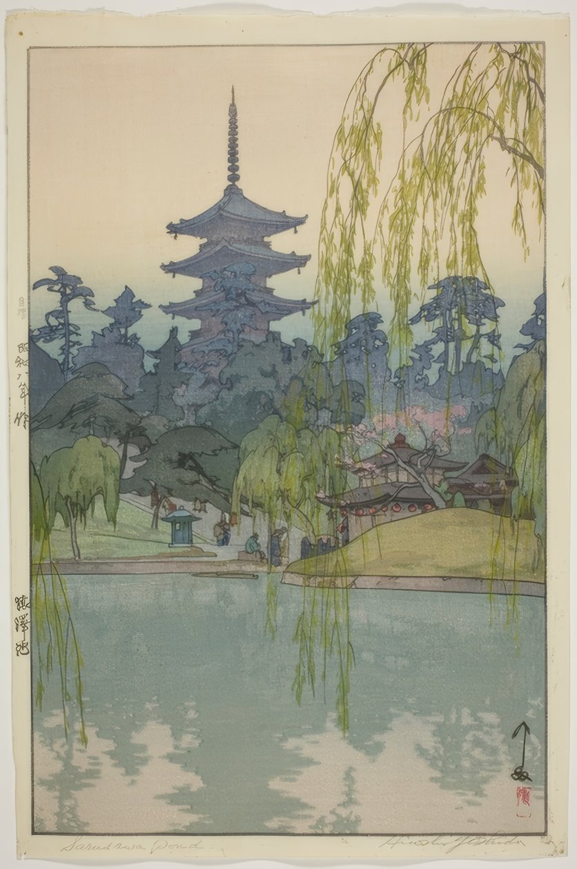 Sarusawa-dammen (Sarusawa ike) av Yoshida Hiroshi
