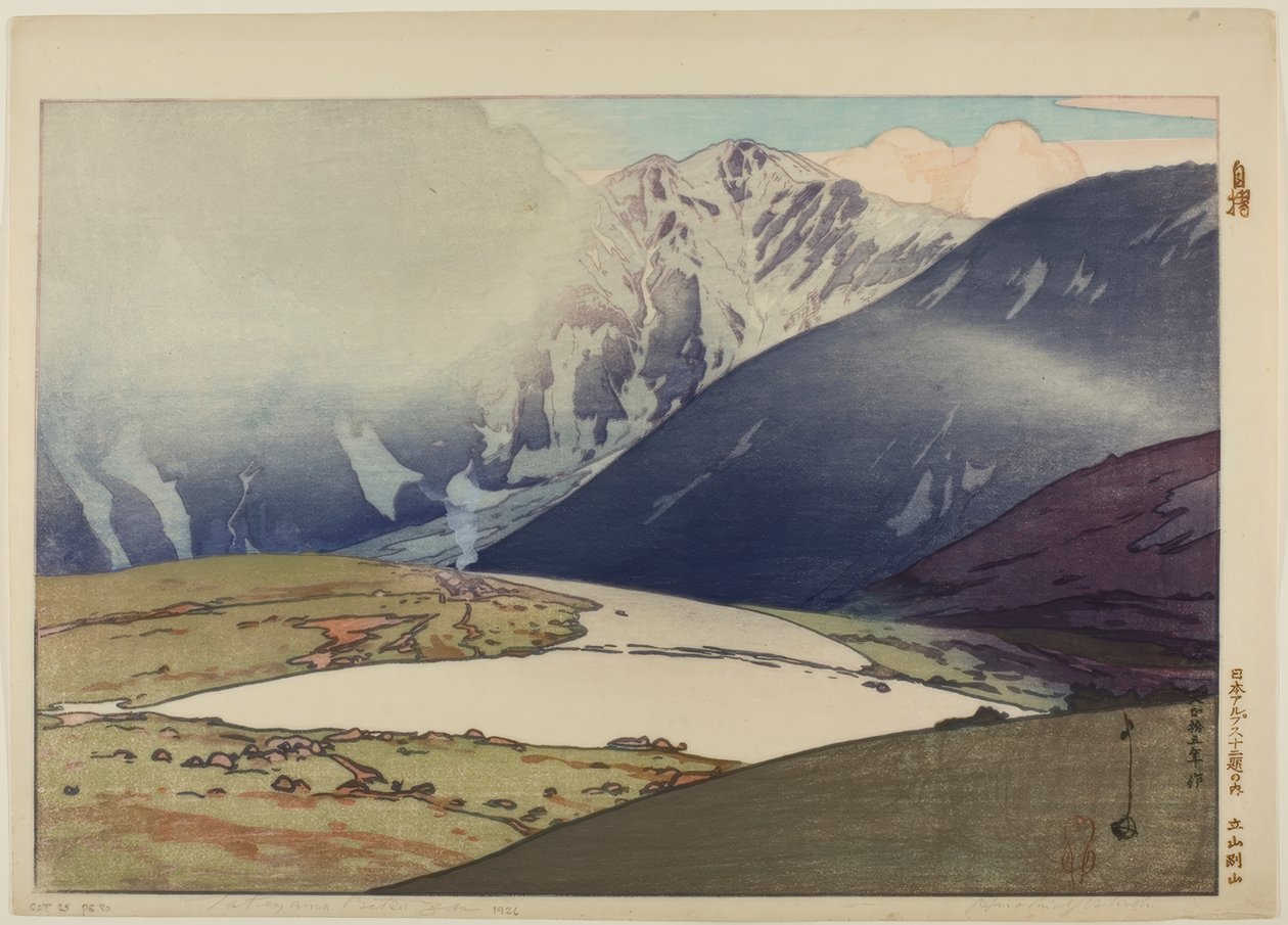 Tateyama Betsuzan, fra serien "Twelve Scenes of Japanese Alps" av Yoshida Hiroshi