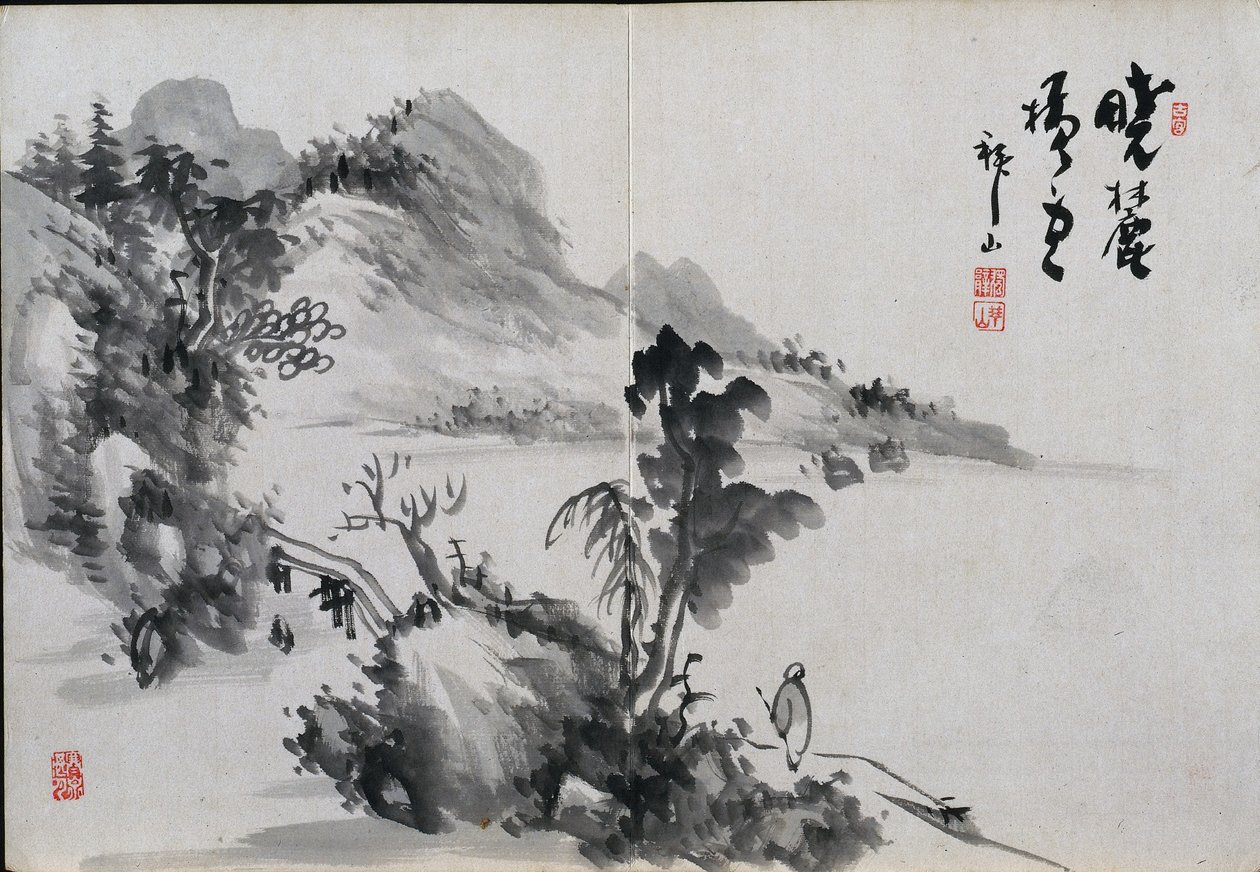 Album med landskapsskisser, 1800-tallet. av Yoshitsugu Haizan
