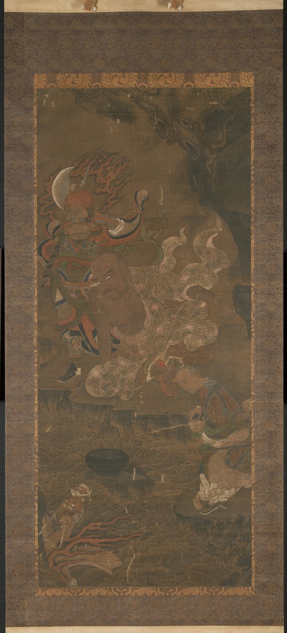 Arhat temmer dragen av Yuan dynasty Chinese