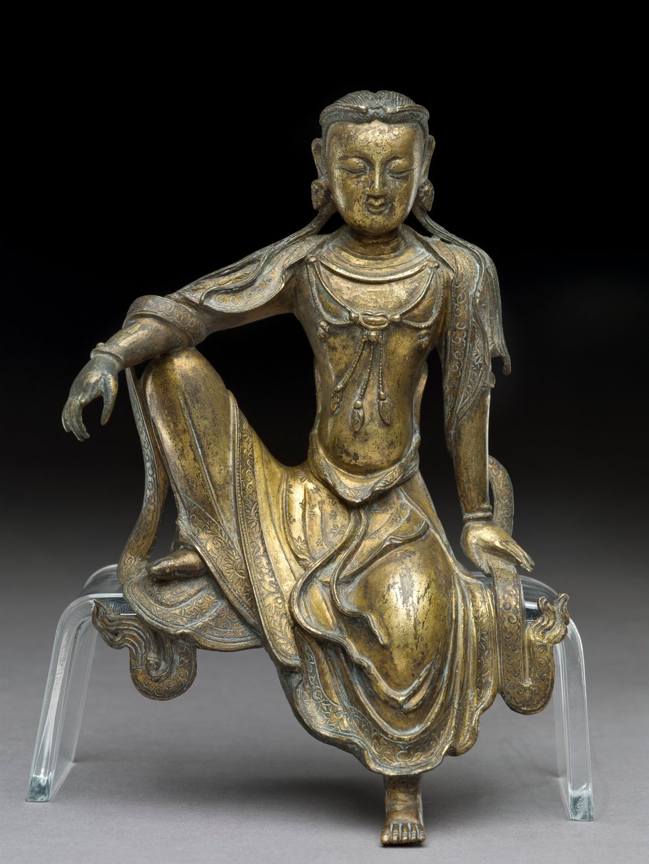 Bodhisattva Avalokitesvara, Yuan-dynastiet (forgylt bronse) (se også 119004) av Yuan Dynasty Chinese School