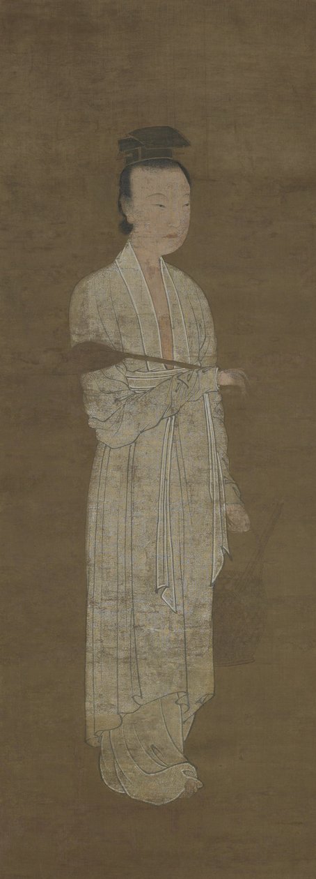 Portrett av en kvinne i hvitt: Lu Meiniang av Yuan Dynasty Chinese School