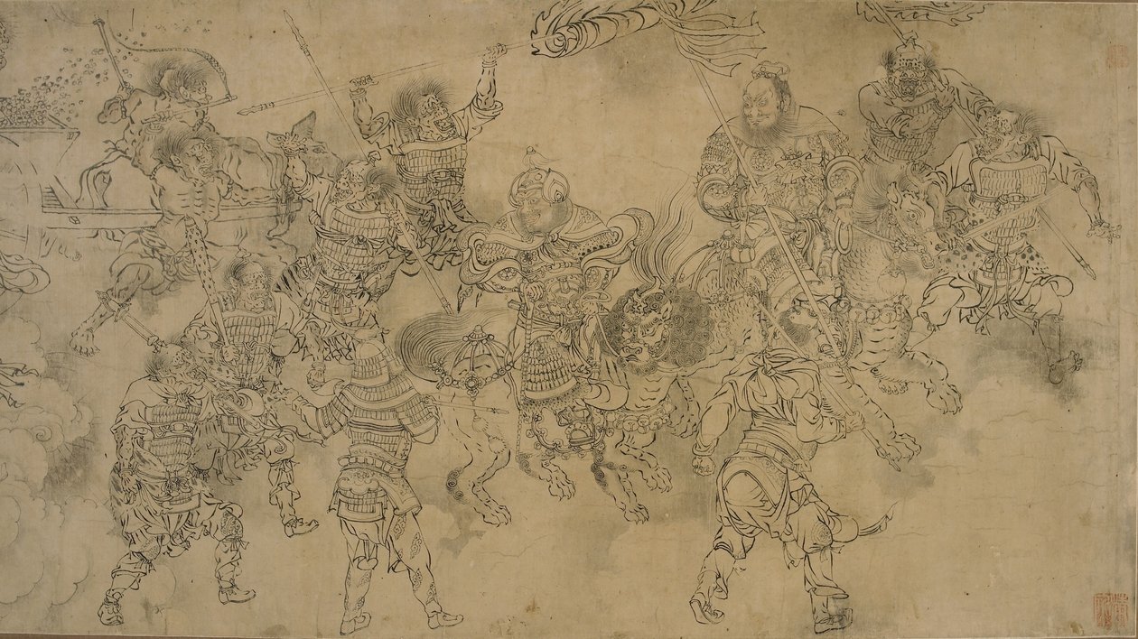 Retinue av ministeren for vann, slutten av 1200-begynnelsen av 1300-tallet (blekk på papir) av Yuan Dynasty Chinese School