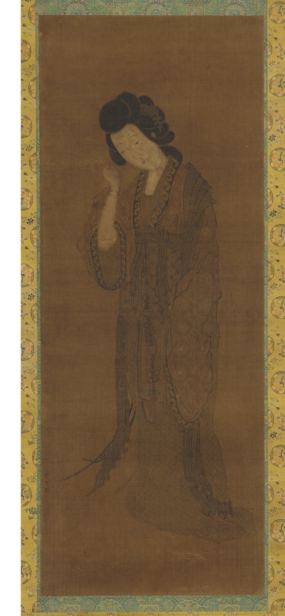 Den stående figuren til en kvinne, sent Ming eller tidlig Qing-dynastiet, 1600-tallet av Yuan Qian