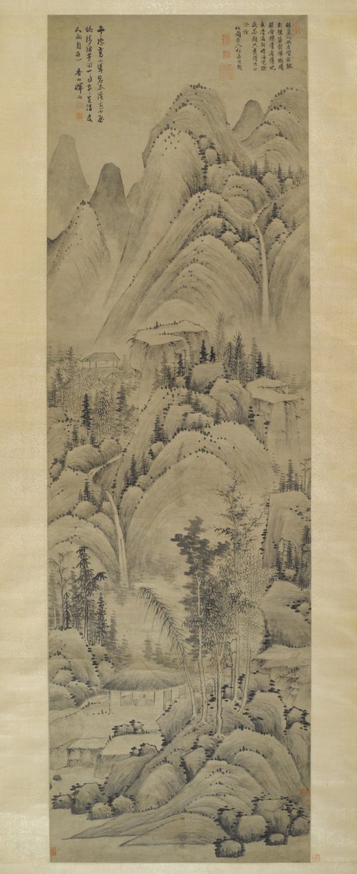 Landskap, hengende rulle, Ming-dynastiet (1368-1644) (blekk på papir) av Yun Hsiang Yun Hsiang