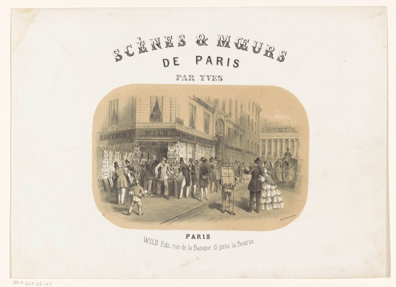 Eksteriør av forlaget Wild i Paris Scenes & moeurs de Paris (serietittel på objekt) av Yves