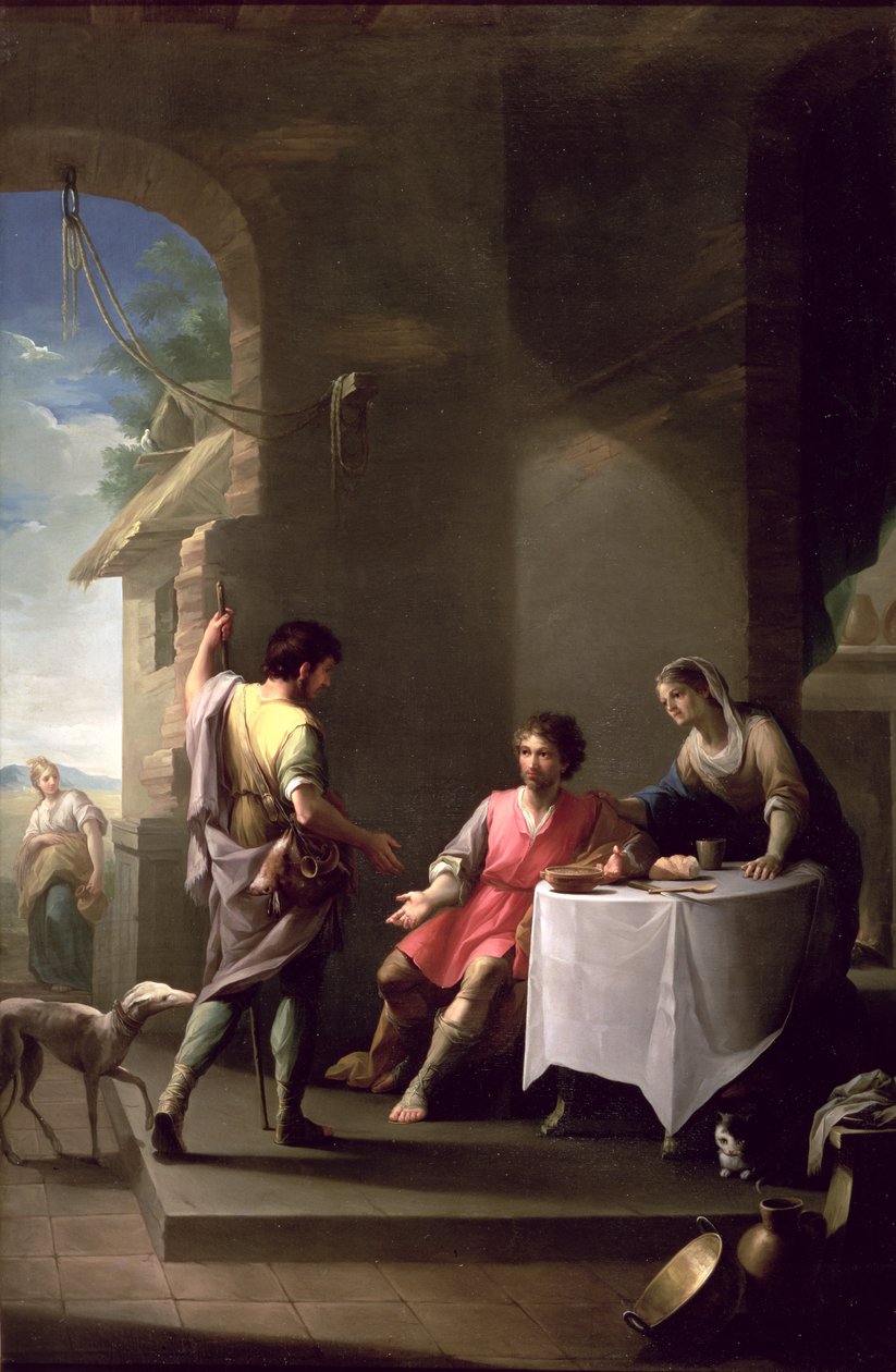 Esau selger sin førstefødselsrett til Jakob, 1790-1800 av Zacarias Gonzalez Velazquez