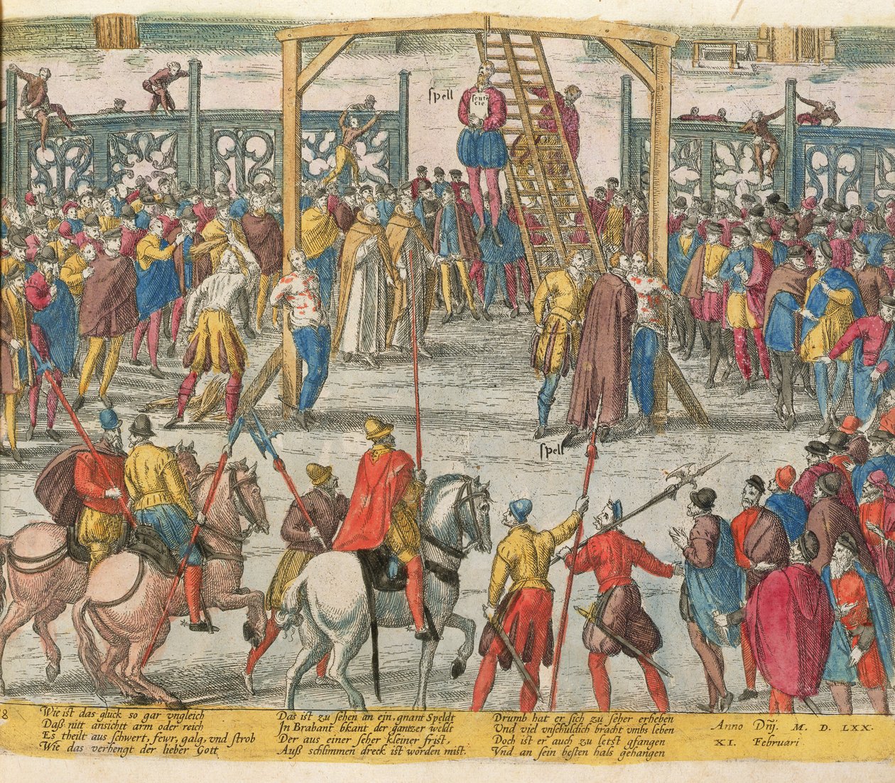 The Execution of Spell of Brabant, som hadde brakt andre uskyldige mennesker tilbake til livet av Zacharias (school of) Dolendo