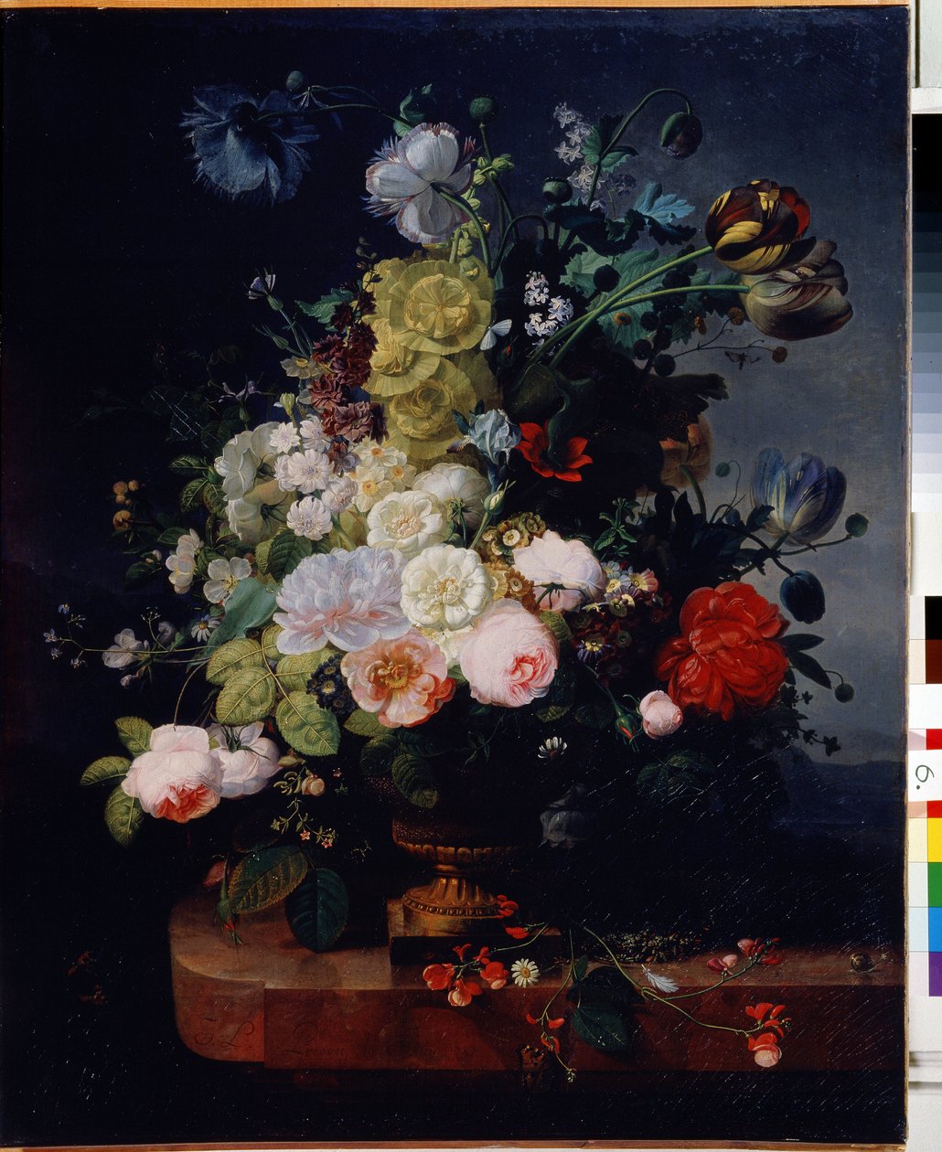 ""Bukett of Flowers"" Maleri av Zachee Prevost (1797-1861) 1787 State Museum Arkhangelskoye Estate, Moskva av Zachée Prévost