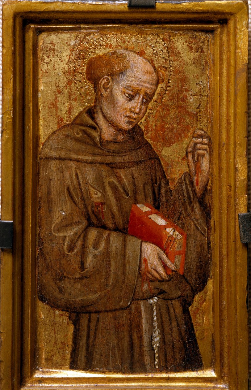 Saint Francois of Assisi (Saint Francis) Maleri av Zanino di Pietro (1389-1448) 1415 Dim 14x7 cm Assisi, Museum of the Treasury of the Basilica of San Francesco. Perkins College av Zanino di Pietro