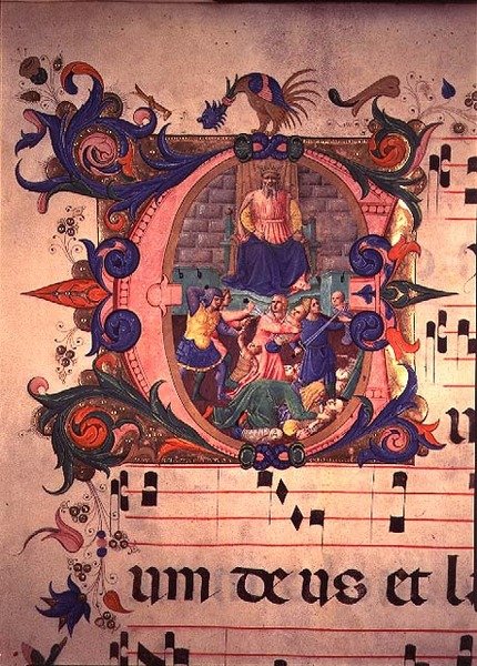 Missal 515 f.13v The Massacre of the Innocents, fra en korbok henrettet før 1449 (for detaljer se 88910-11) av Zanobi di Benedetto Strozzi