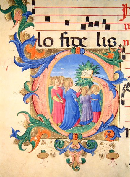 Missal 515 f.144v Historikert initial 