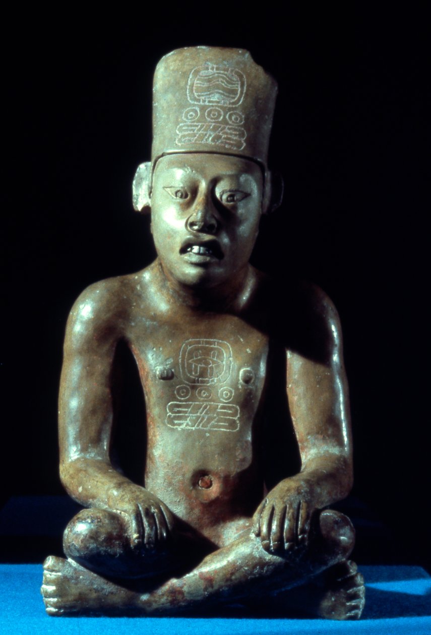 Statuette of a Scribe, sen klassisk periode (700-1000 e.Kr.) (keramikk) av Zapotec