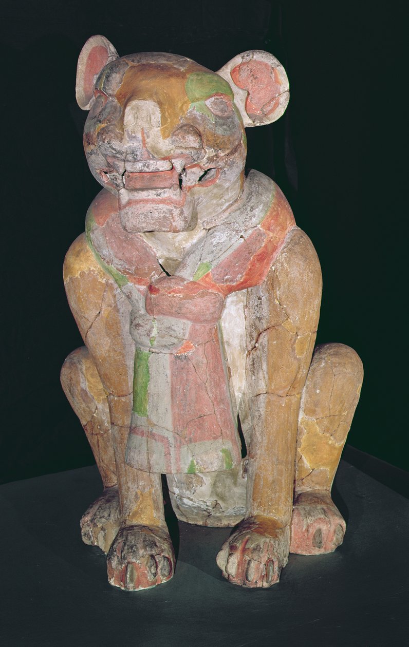 Urne som representerer en jaguar, Monte Alban, Oaxaca, periode II (keramikk) av Zapotec