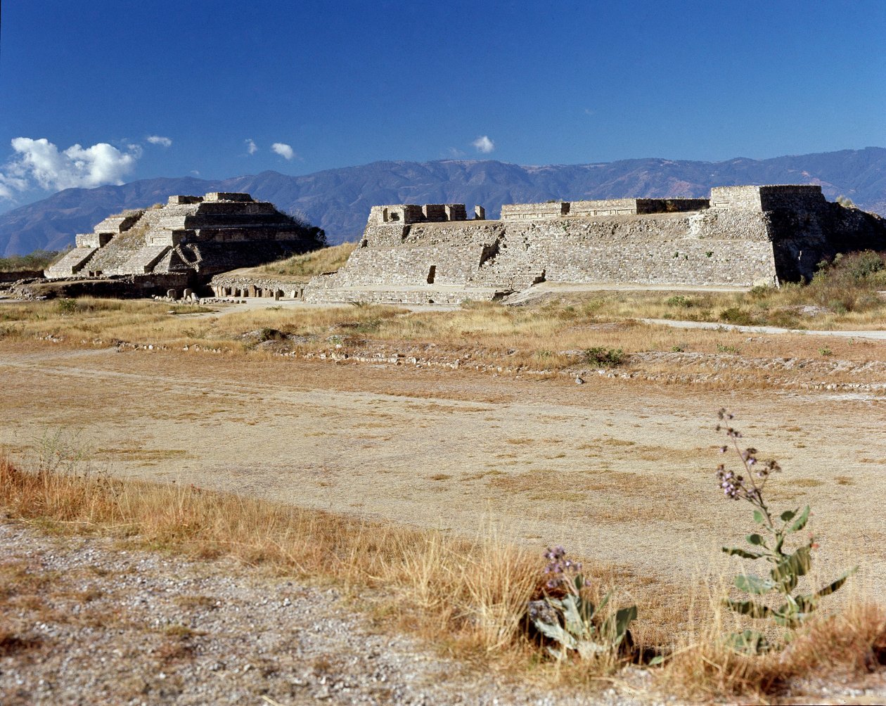 Utsikt over den nordlige plattformen (500 f.Kr.-850 e.Kr.) av Zapotec Zapotec