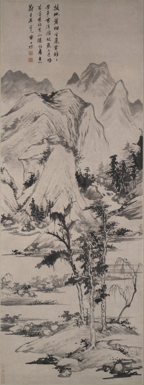 Landskap i stil med Ni Zan (1301–1374) av Zha Shibiao