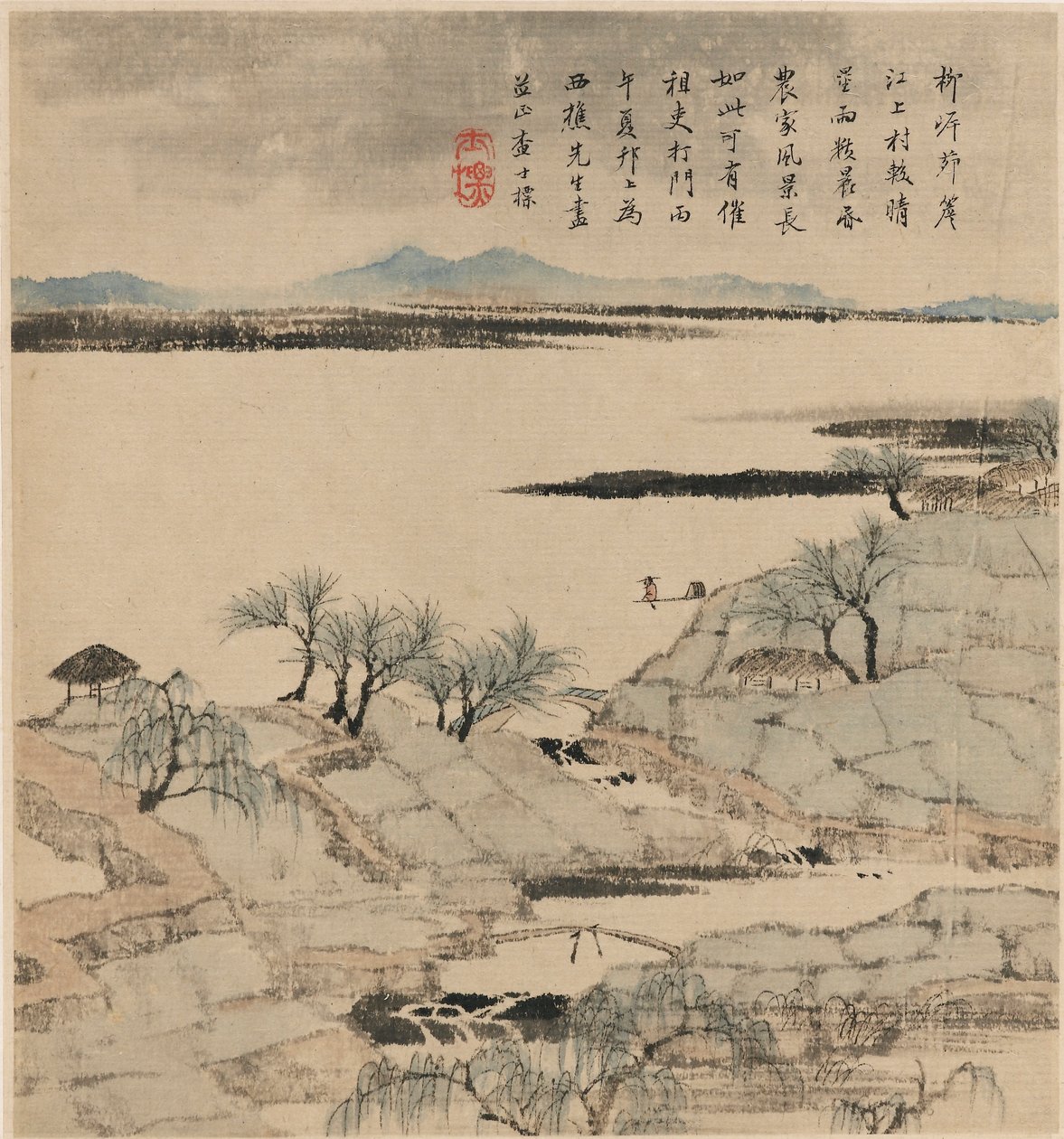Elvelandskap, mai-august 1666 av Zha Shibiao