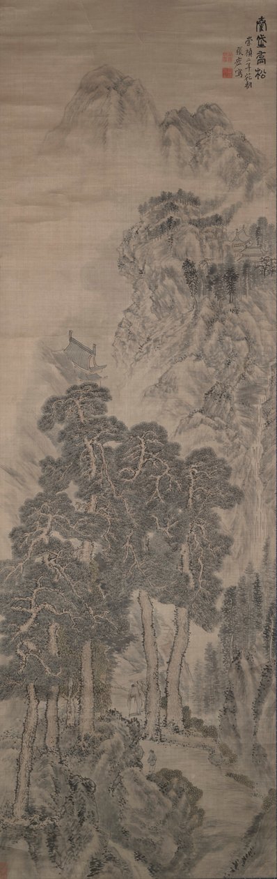 Lofty Pines på Mount Tai av Zhang Hong