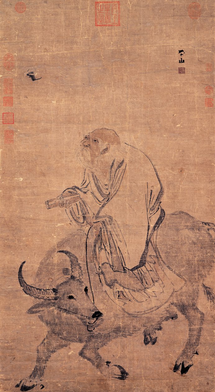 Laozi rir på en okse, mellom 1368 og 1644 av Zhang Lu