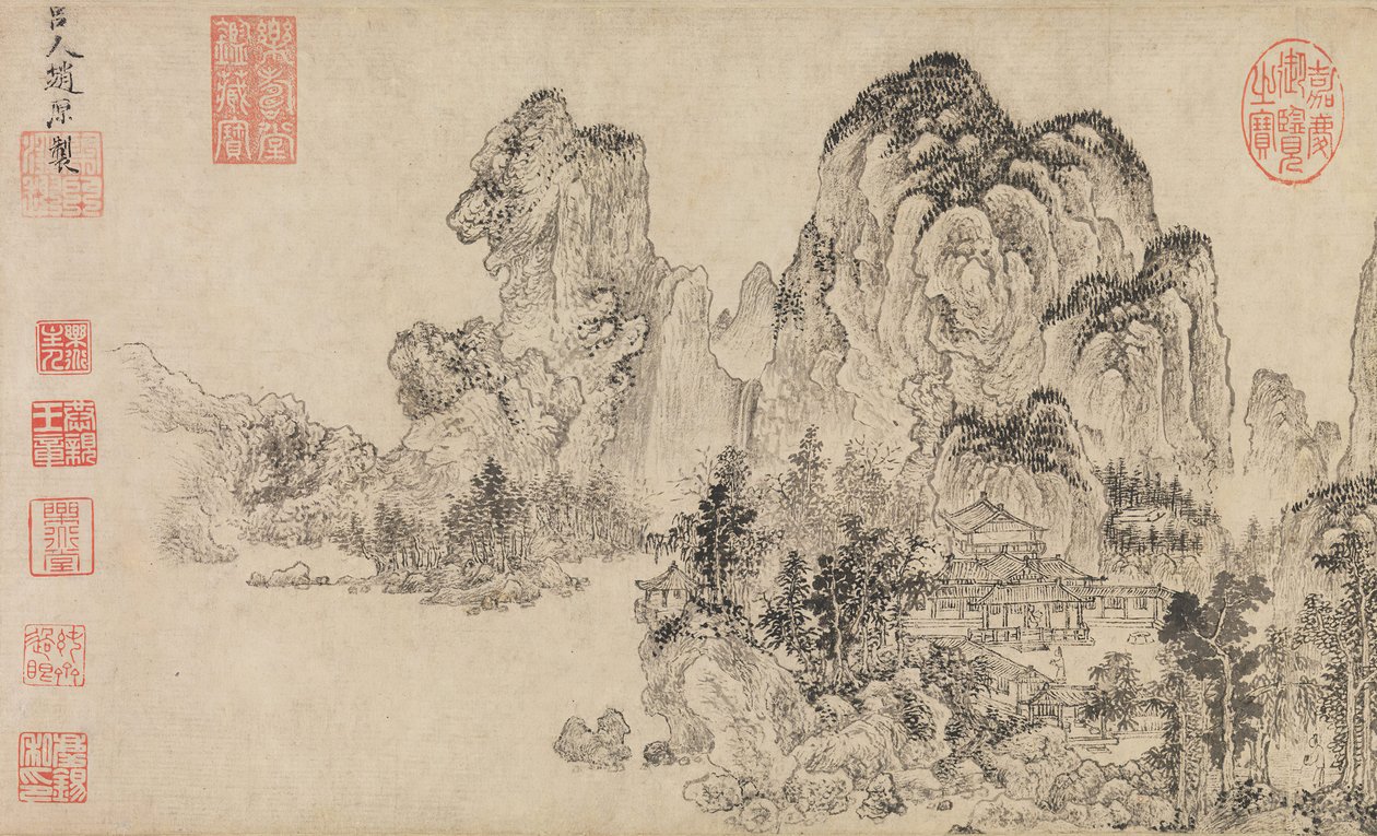 Landskap, slutten av 1300-tallet. av Zhao Yuan