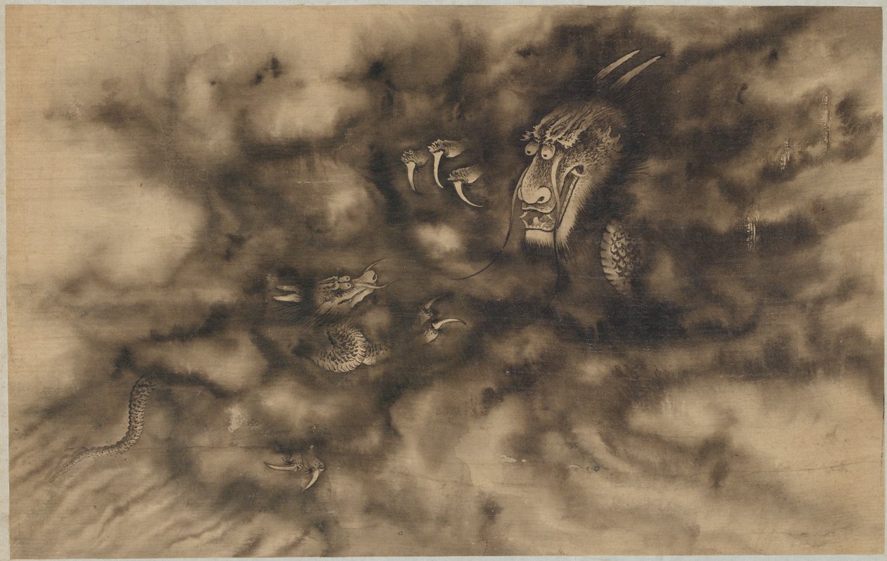 Drager i skyer, Qing-dynastiet, 1684. av Zhou Xun