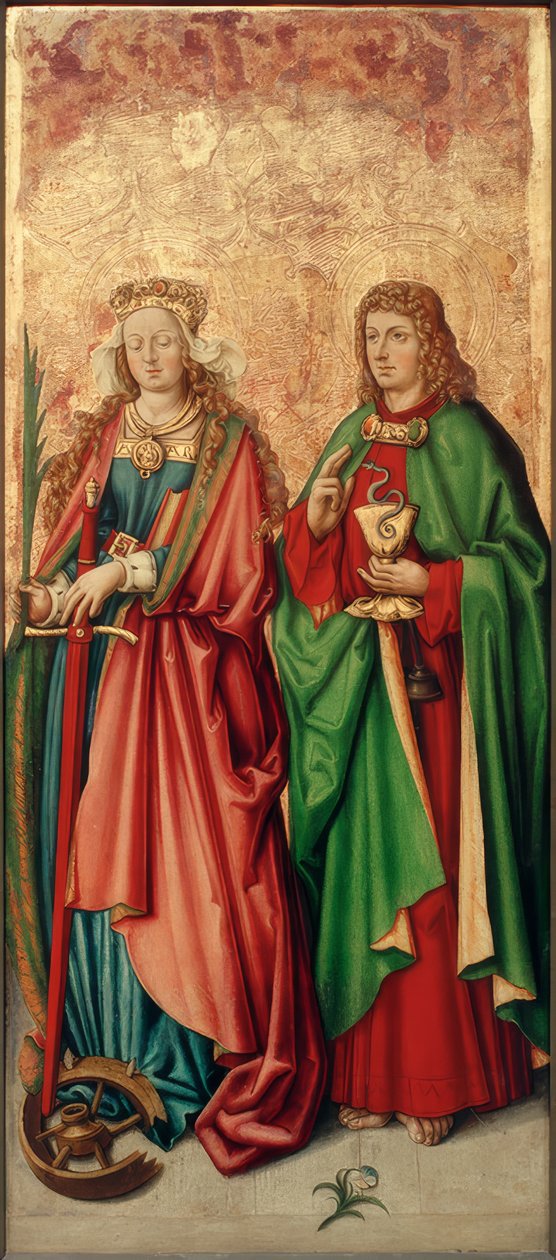 Zürich fiolettmester, St. Catherine og Johannes Evangelist av Zürcher Veilchenmeister