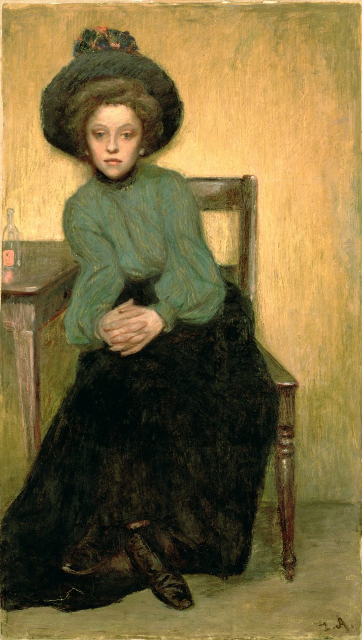 Etter Absinthe, ca. 1900 (olje på papp) av Zygmunt Andrychieicz