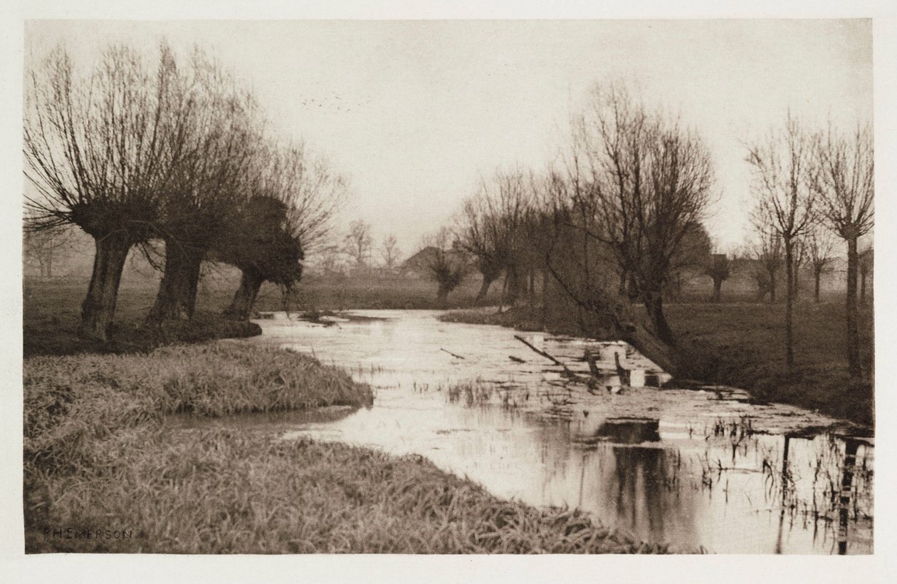 På Backwater on the Lea av Frederick (attr. to) Barnard