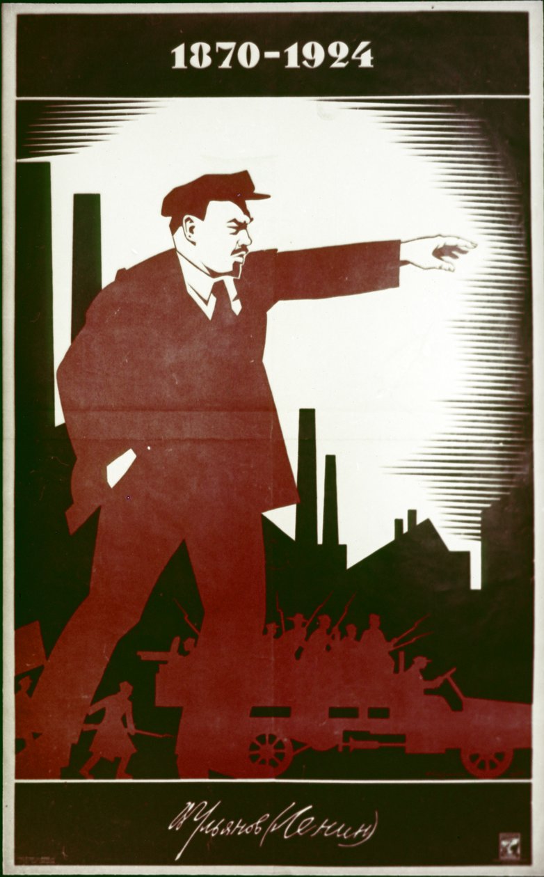 En sovjetisk plakat til minne om V, I, Lenin av A, Strakhov av Frederick (attr. to) Barnard