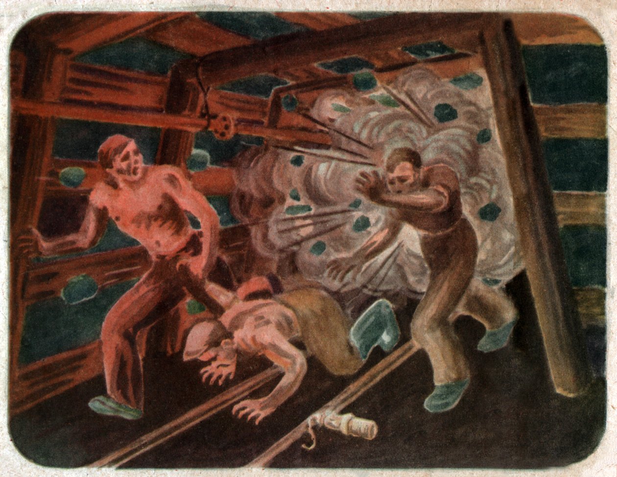 Ulykke i en gruve, ca 1950 av . .