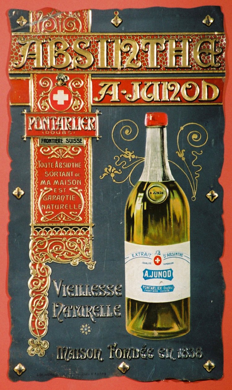 Annonse for Absinthe Junod, ca 1900 av Frederick (attr. to) Barnard