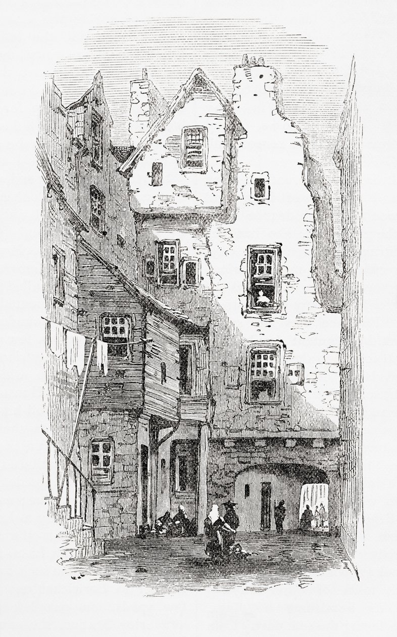 En gammel nærhet, Canongate, Edinburgh, Skottland av . .