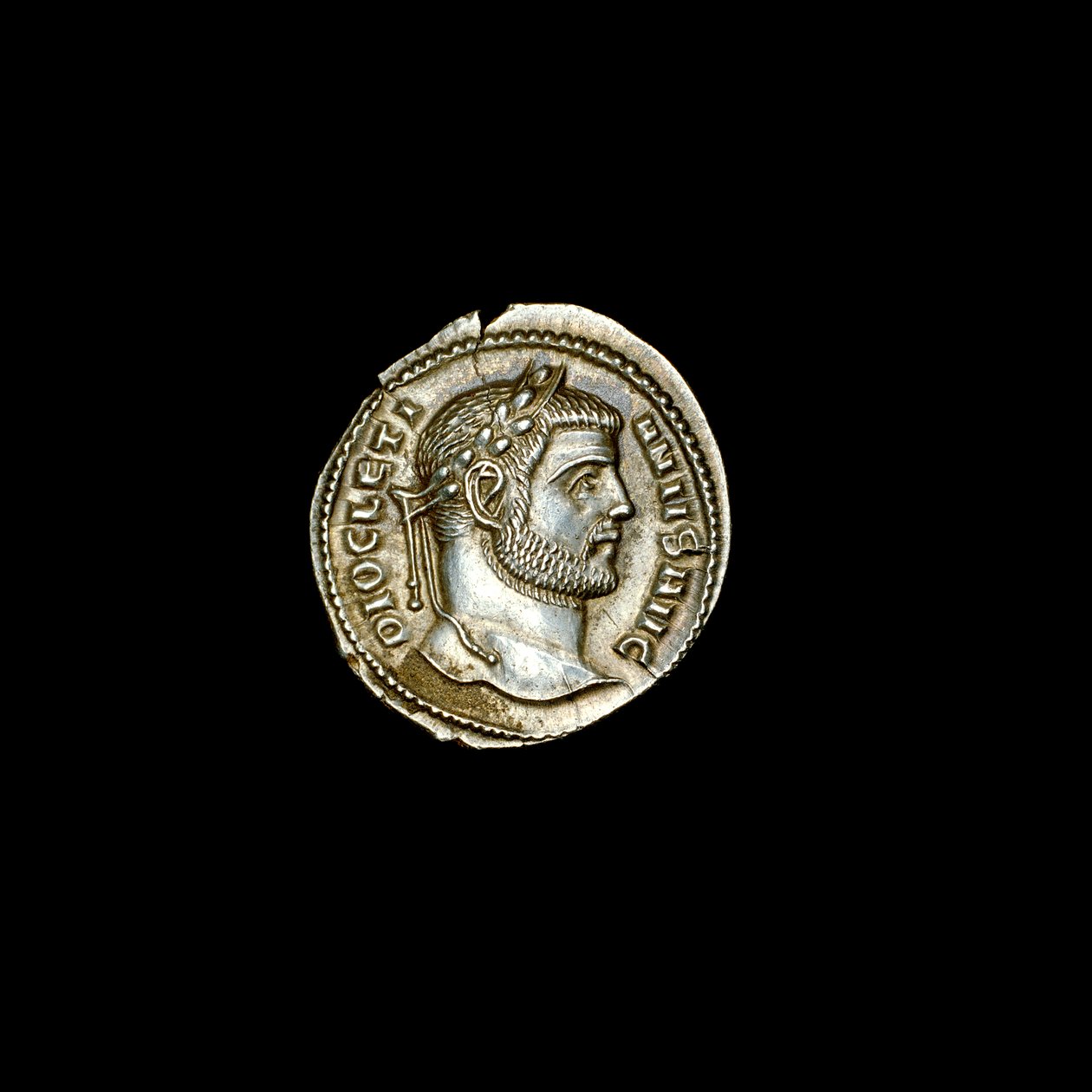 Gammel romersk mynt som viser Diokletian, 284-305 e.Kr. (bilde) av Hippolyte Lalaise Devéria