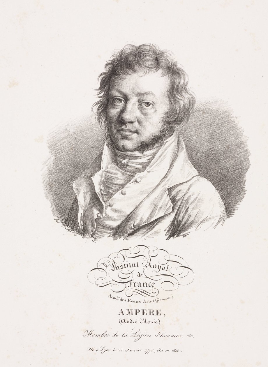 Andre-Marie Ampere , fransk fysiker og matematiker, ca 1820 av Frederick (attr. to) Barnard