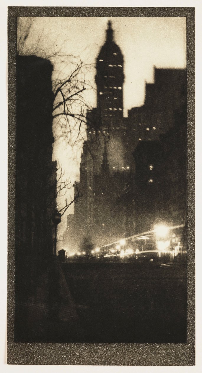 Broadway om natten, ca 1905 av John Pardon