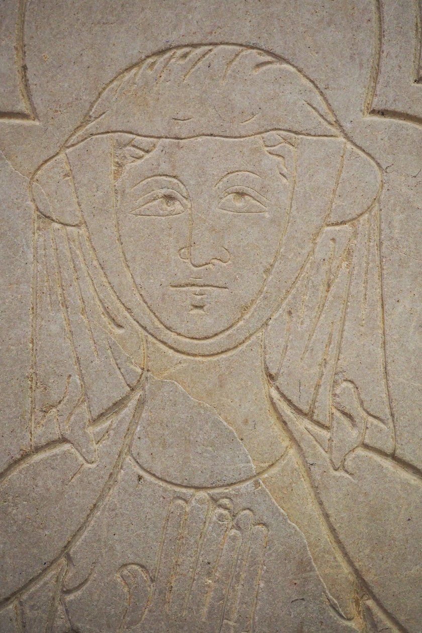 Burgund, Lancharre, kommune Chapaize 71460. I kirken Notre Dame, Isabelle de Vauvry av . .